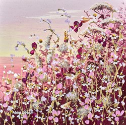 Autumnal Blooms by Mary Shaw - Original Painting on Board sized 8x8 inches. Available from Whitewall Galleries